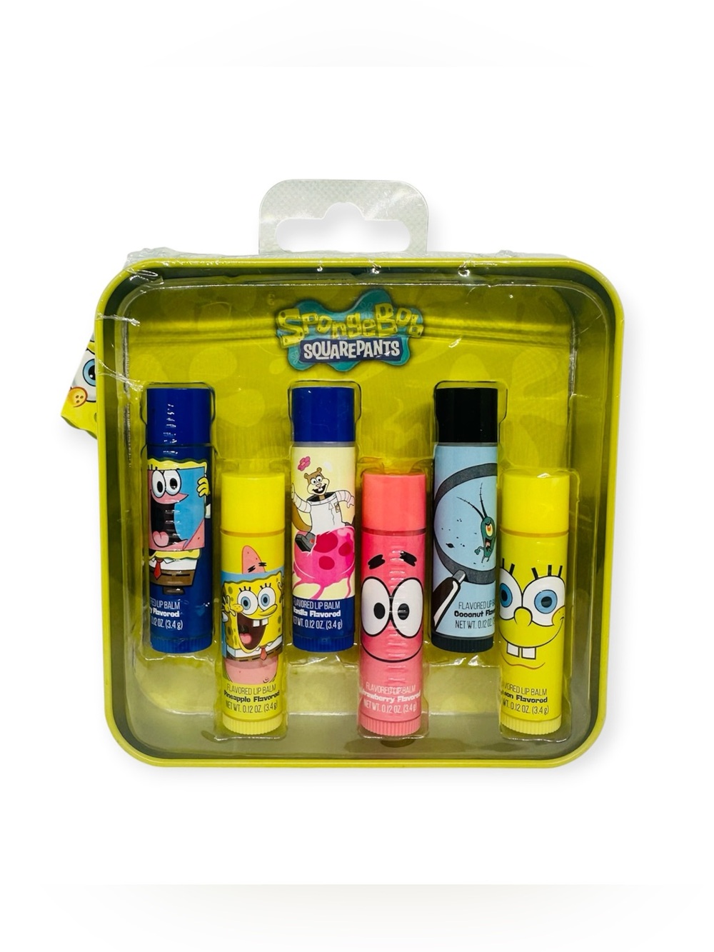 New SpongeBob 6 Pack Lip Balm With Tin Case